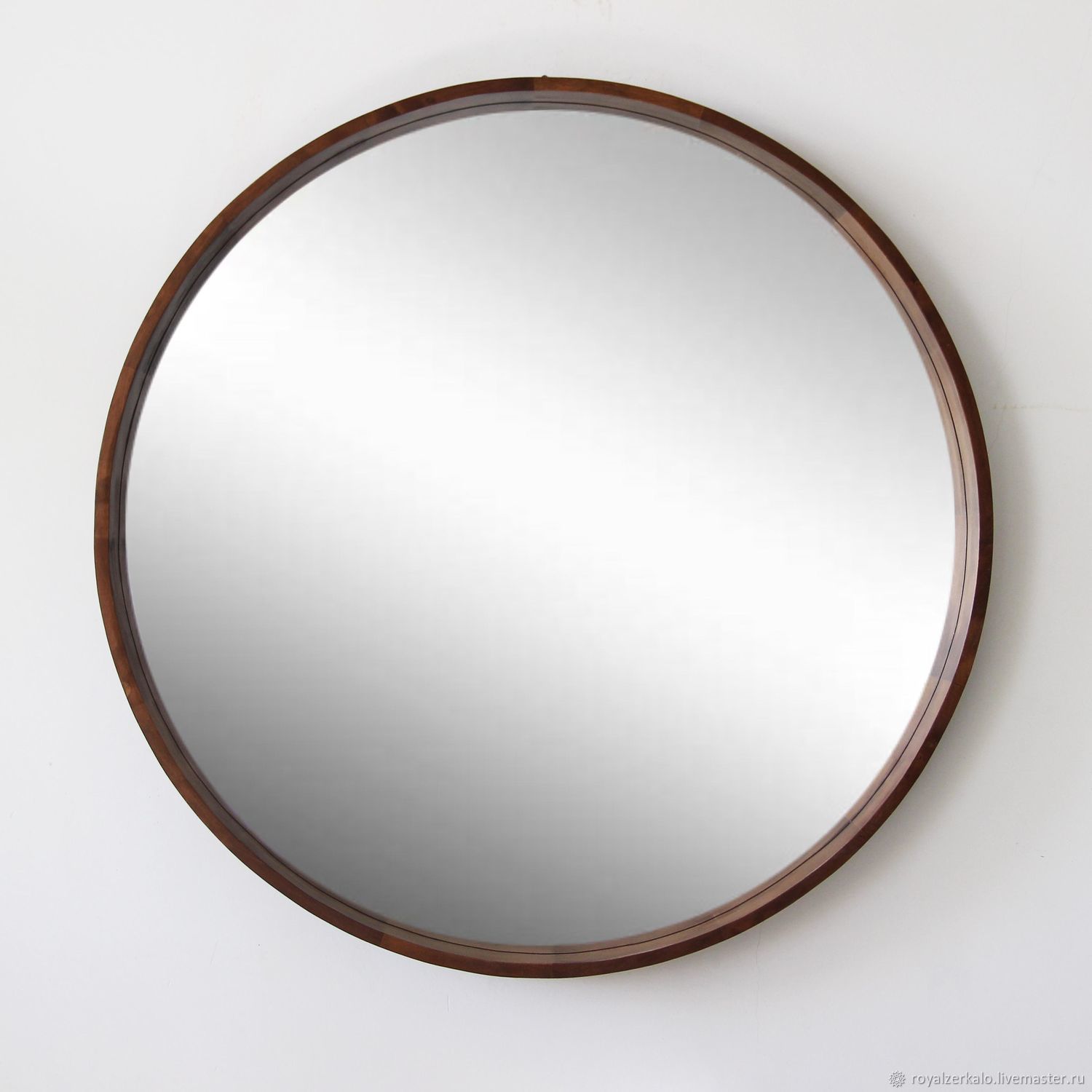 Круглое зеркало икеа в деревянной раме