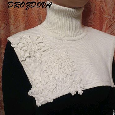 Аксессуары ручной работы. Ярмарка Мастеров - ручная работа Манишка снежинка. Handmade.