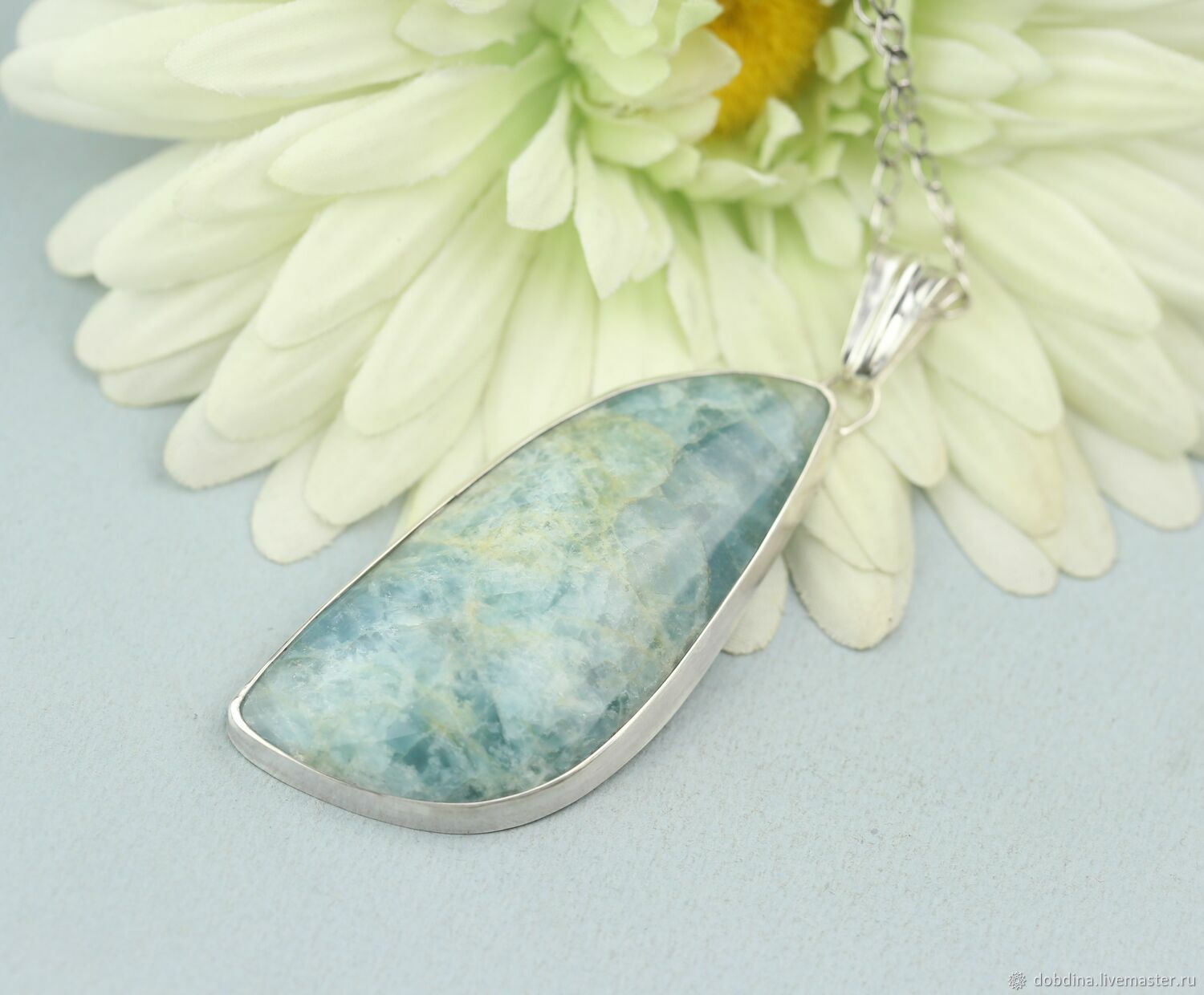 Pendant with aquamarine. Silver, Pendant, Moscow,  Фото №1