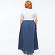 Dark blue linen boho skirt. Skirts. etnoart. My Livemaster. Фото №5