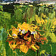 Order Sunflowers, summer landscape oil on canvas, 20h20cm. myfoxyart (MyFoxyArt). Livemaster. . Pictures Фото №3