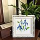 A small picture of irises in a frame. Small paintings with irises, Pictures, Moscow,  Фото №1