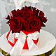 Красные французские розы с шаром баблс. Букеты. Sharik__LUX. Интернет-магазин Ярмарка Мастеров.  Фото №2