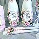 Свадебные бутылки. Бутылки свадебные. Свадебные аксессуары и домашний декор. Интернет-магазин Ярмарка Мастеров.  Фото №2
