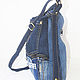 Denim bag shopper Casual roomy bag made of jeans. Crossbody bag. Modern and vintage embroidery. My Livemaster. Фото №6