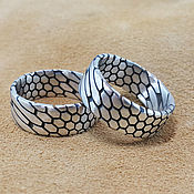 Украшения handmade. Livemaster - original item Silver rings with a pattern (Snakeskin). Handmade.