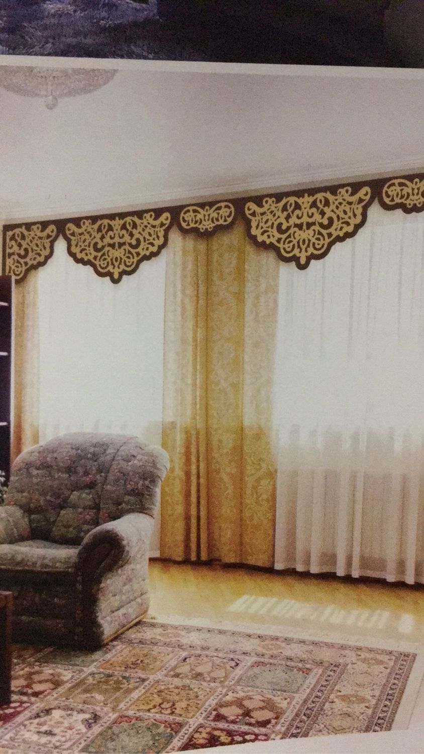 Double-layered openwork figured lambrequins, Curtains, Mozhaisk,  Фото №1