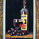 Order Still life with a bottle of wine watercolor pastel in a frame TART WINE. pictures & decor of TanyaSeptember. Livemaster. . Pictures Фото №3