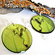 Order Transparent Earrings Round Green Frog Rustic Boho. WonderLand. Livemaster. . Earrings Фото №3