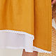 Платье льняное горчичного цвета с кружевом из хлопка. Платья. Льняная одежда Molinialife. Ярмарка Мастеров.  Фото №4