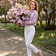Лавандовая рубашка с шитьем. Рубашки. Knyazeva_pro_atelier. Ярмарка Мастеров.  Фото №5