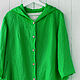 Order Bright green cardigan jacket made of 100% linen. etnoart. Livemaster. . Jackets Фото №3