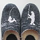 Men's felted slippers with leather prevention home shoes. Slippers. Obuffca. Online shopping on My Livemaster.  Фото №2