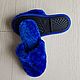 Sheepskin slippers blue closed cape, Slippers, Moscow,  Фото №1