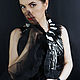 'Black swan ' necklace made of leather. Necklace. Tatyana's day (tataday). Online shopping on My Livemaster.  Фото №2