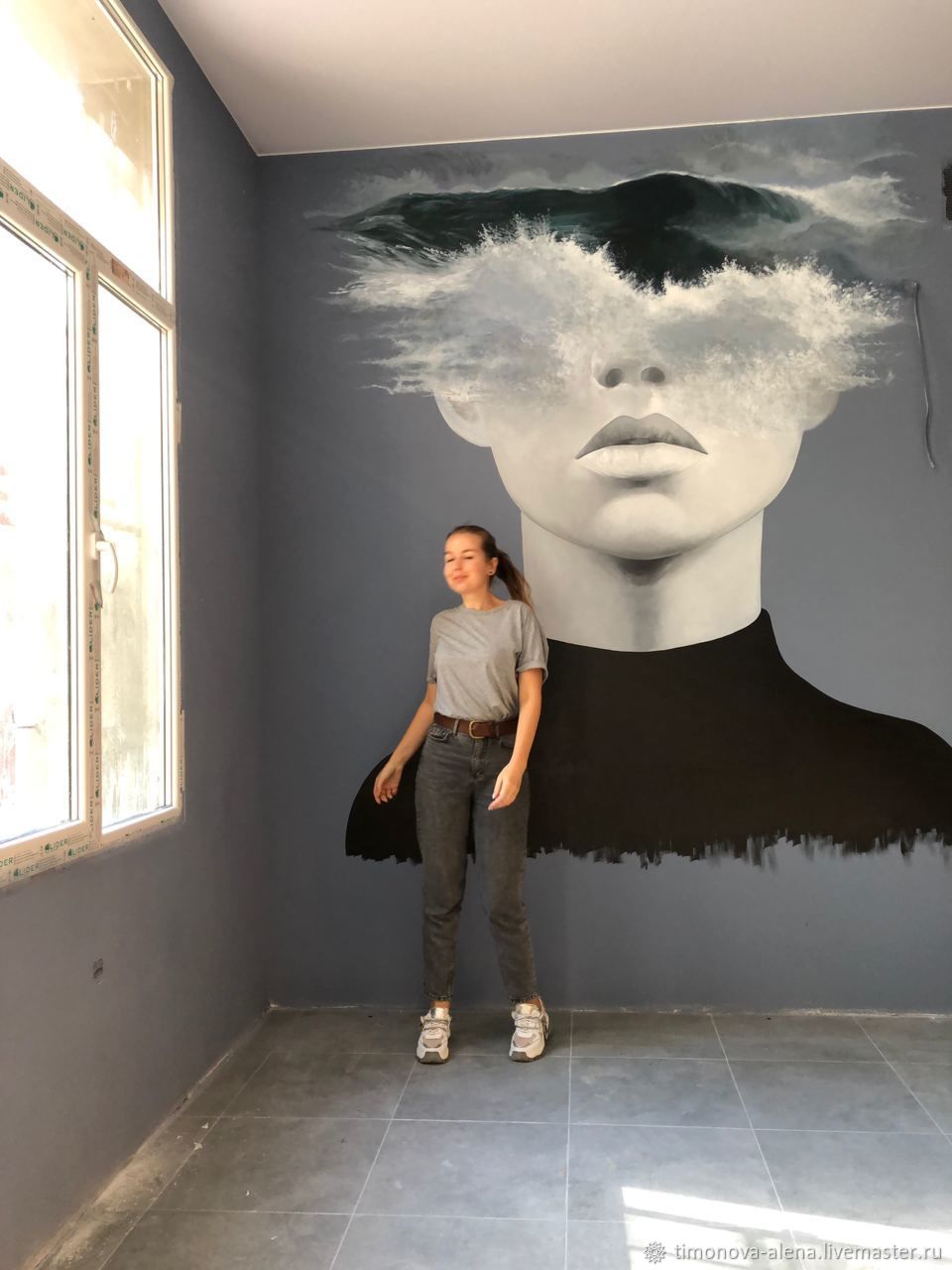 Монохромная роспись стен \"Мысли\" в интернет-магазине на Ярмарке ...