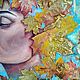 Order Painting Girl in golden leaves oil potal. Yulia Berseneva ColoredCatsArt. Livemaster. . Pictures Фото №3