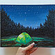 Картина палатка маслом Ночной пейзаж с лесом "Ночь в лесу". Картины. Картины от Кри. Интернет-магазин Ярмарка Мастеров.  Фото №2
