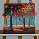 Painting 'Autumn forest' oil on canvas 30h30 cm. Pictures. vestnikova. My Livemaster. Фото №4