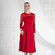 Dress red lace Jersey red MIDI dress. Dresses. Дизайнерские платья Valensia Atelier. Online shopping on My Livemaster.  Фото №2