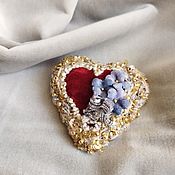 Украшения handmade. Livemaster - original item Velvet Brooch Heart. Handmade.