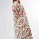 Double linen dress with roses, short sleeves, tunic with slits, Sundresses, Stavropol,  Фото №1