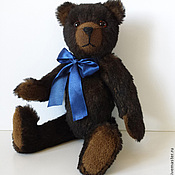 Куклы и игрушки handmade. Livemaster - original item bear with blue bow. Handmade.
