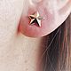 Star stud earrings-gold 585. Stud earrings. masterskai. My Livemaster. Фото №4