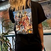 Одежда ручной работы. Ярмарка Мастеров - ручная работа Camiseta Premium unisex Oversize impresión Shiva Shakti Ganesha. Handmade.