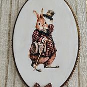 Картины и панно handmade. Livemaster - original item Panel with rabbit 