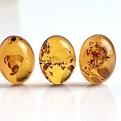 Материалы для творчества handmade. Livemaster - original item Set of cabochons 3 pieces, oval, 15h20 mm, natural amber. Handmade.