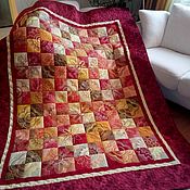Для дома и интерьера handmade. Livemaster - original item Patchwork quilt with embroidery 