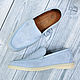 Men's loafers made of genuine suede, in blue. Loafers. SHOES&BAGS. My Livemaster. Фото №4