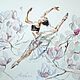 Fly ballet Magnolia - watercolor painting. Pictures. Annet Loginova. Online shopping on My Livemaster.  Фото №2