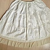 Винтаж handmade. Livemaster - original item Underwear Underskirt Full Skirt Cambric vintage lace flounder vintage. Handmade.