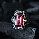 Ring 'Iris' with Tourmaline and black diamonds, Rings, Moscow,  Фото №1