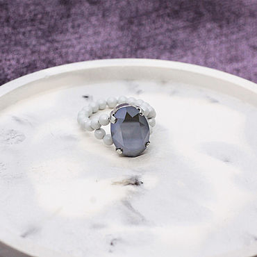 Украшения ручной работы. Ярмарка Мастеров - ручная работа Кольцо PASTELS Shadow Gray. Handmade.