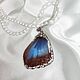 Blue Butterfly pendant, Vintage decoration with Morpho Wings. Pendant. ГЕРБАРИКА. Online shopping on My Livemaster.  Фото №2
