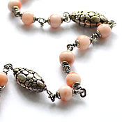 Украшения handmade. Livemaster - original item Necklace chain of coral Angel skin (pink coral, 925 silver). Handmade.