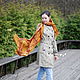 Order Lightweight scarf 'Fire' silk eco print yellow orange. Artinflat - natural dyeing. Livemaster. . Scarves Фото №3