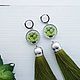 Earrings with silk tassels Artichoke. Tassel earrings. Linda (LKdesign). My Livemaster. Фото №4