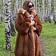 Fur coat Fox fur-moth.Hooded.Longitudinal, Fur Coats, Omsk,  Фото №1