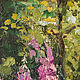 Painting with flowers of Ivan tea Summer landscape forest, glade, pink flowers. Pictures. olga-klim (olga-klim). Online shopping on My Livemaster.  Фото №2