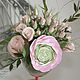 A bouquet of polymer clay in glass Pink roses. Miniature of flowers, Composition, Moscow,  Фото №1
