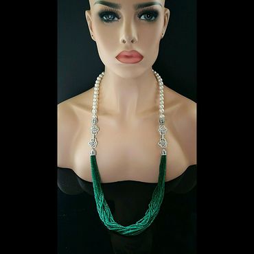 Колье "Pearls&Chrysoprase", трансформер. . Украшения ручной работы - Ярмарка Мастеров Украшения ручной работы. Ярмарка Мастеров - ручная работа Колье "Pearls&Chrysoprase", трансформер. Handmade.
