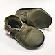 Dark Green Baby Shoes, Leather Baby Shoes, Ebooba, Footwear for childrens, Kharkiv,  Фото №1