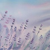 Картина пейзаж природы Маковое поле пейзаж акварель цветы маки салатов