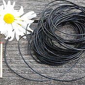 Материалы для творчества handmade. Livemaster - original item Leather cord 1 mm (black). Handmade.