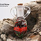 Order Red poppy - pendant jug bottle lampwork glass cork. Branzuletka (Branzuletka). Livemaster. . Pendant Фото №3