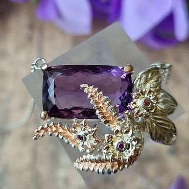 Украшения ручной работы. Ярмарка Мастеров - ручная работа Колье с аметистом. Handmade.